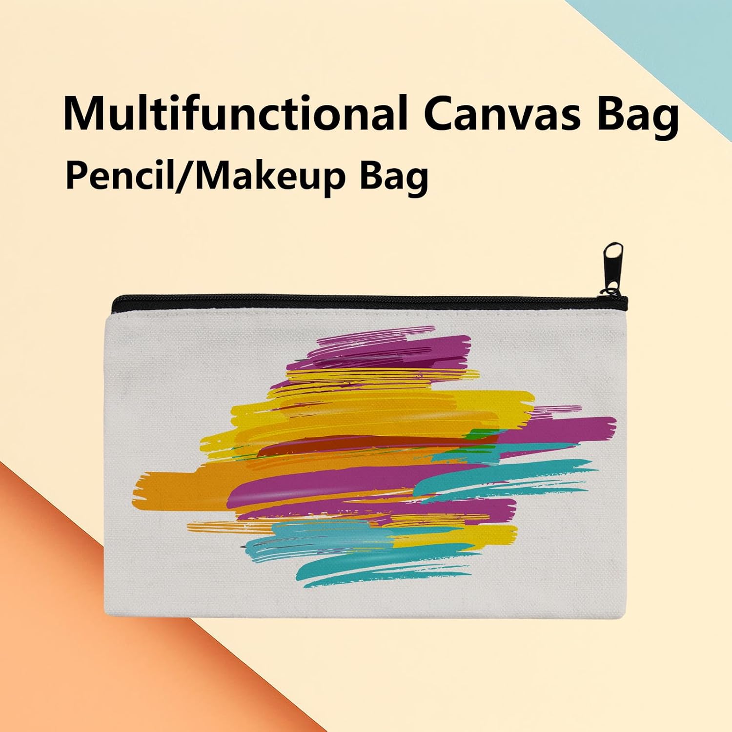 30 pcs Sublimation Blanks Makeup Bags Bulk, Black Zipper Canvas Pencil Bag,Polyester Tote Bags for Sublimation DIY Craft - Image 5