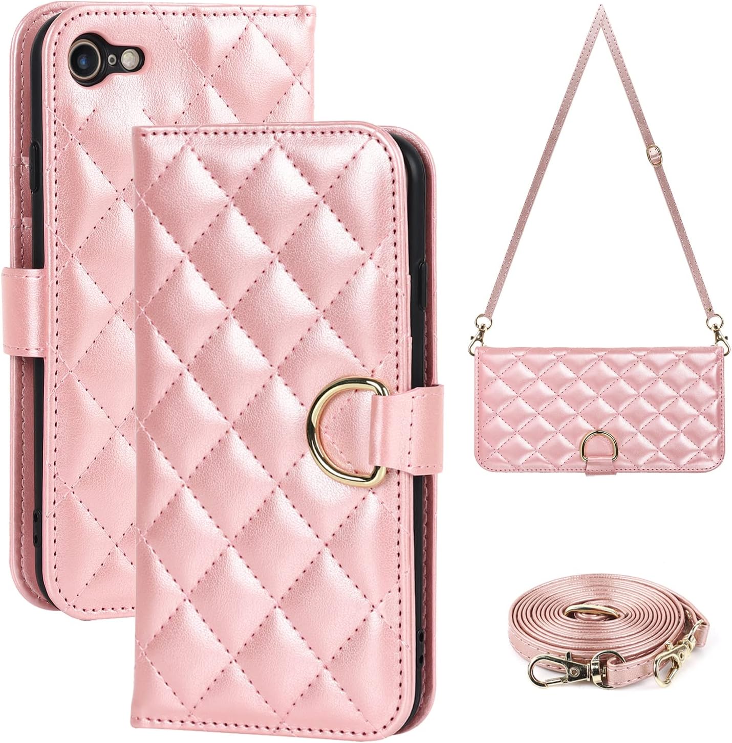 Havaya for iPhone se Wallet case Crossbody Phone case for iPhone SE case with Strap