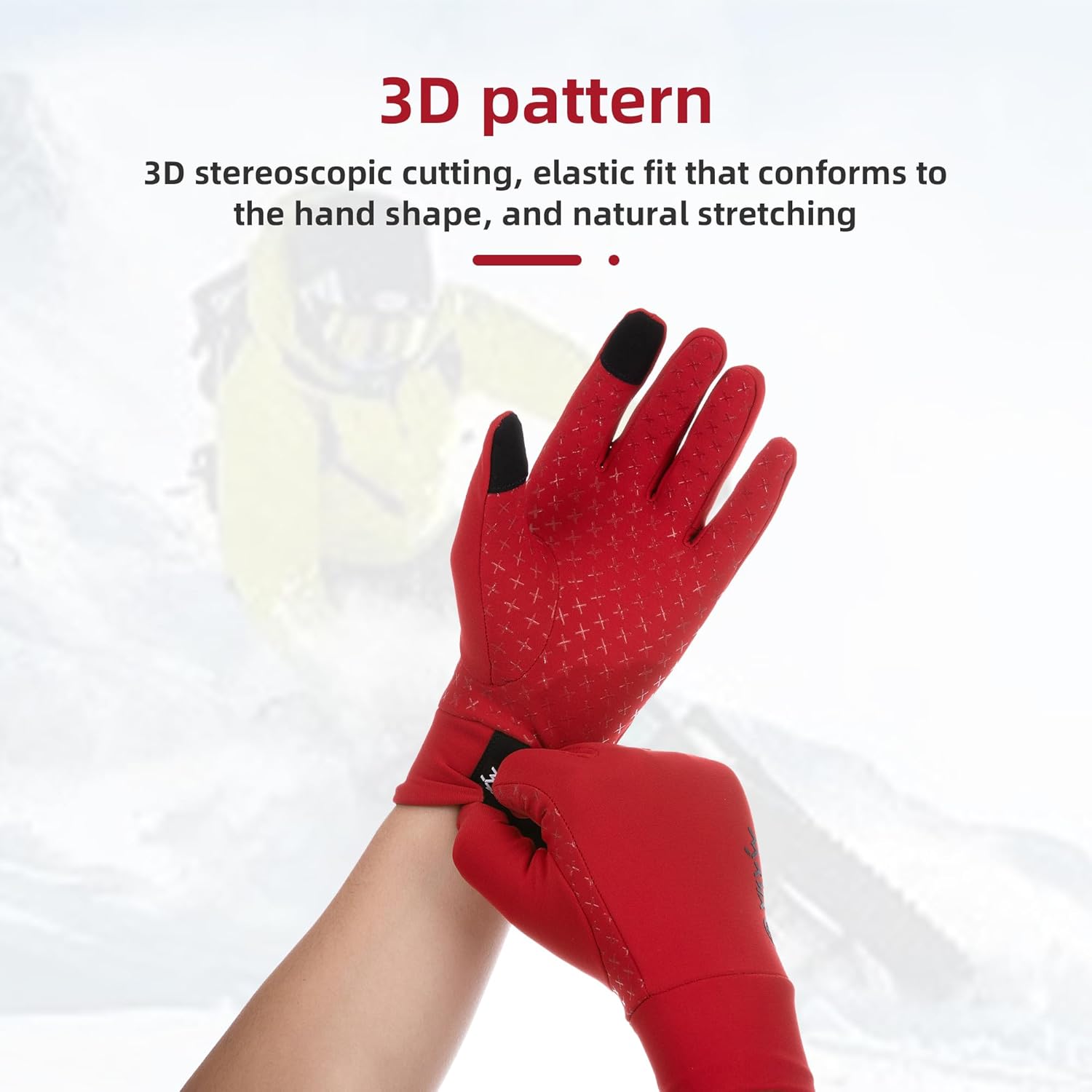 YKYWBIKE Winter Cycling Gloves Men Women -Touch Screen Padded Bike Glove Water Resistant Windproof Warm Anti-Slip for Running Biking Workout