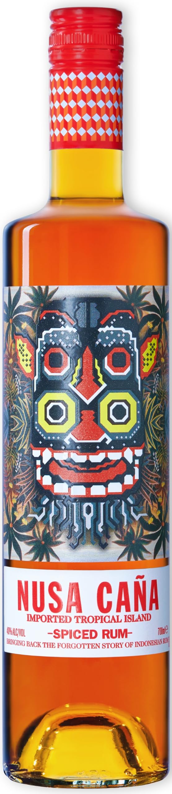 Nusa Caña Spiced Rum | Indonesian Craft Rum | 40% ABV | 70cl | Ginger, Coffee & Cacao | Award Winning Golden Rum | Vegan & Gluten Free | Spiced Pineapple & Sugarcane Funk