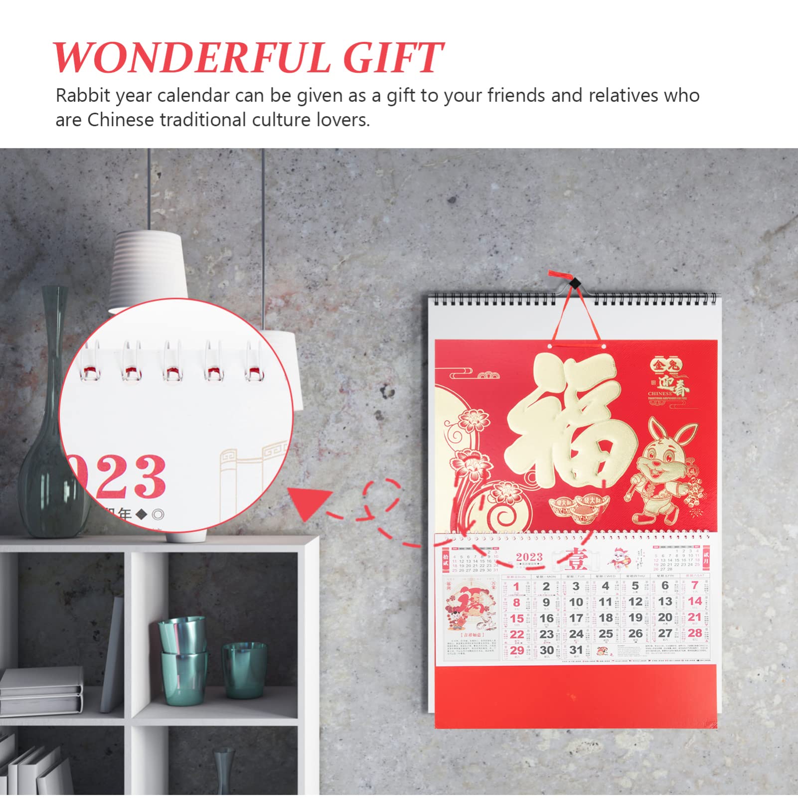 STOBOK 4stücke Chinesischer Wandkalender Monatskalender Für Zuhause Büro Und Dekoration Traditioneller Kalender Mit Monddaten Hochwertige Verarbeitung Zum Aufhängen