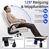 Ergonomic Office Chair [Test Winner] Desk Chair Teddy Fabric & High Backrest Height Adjustable & Rocker Function Executive Chair 150 kg Swivel Chair with Wheels PC Chair Beige