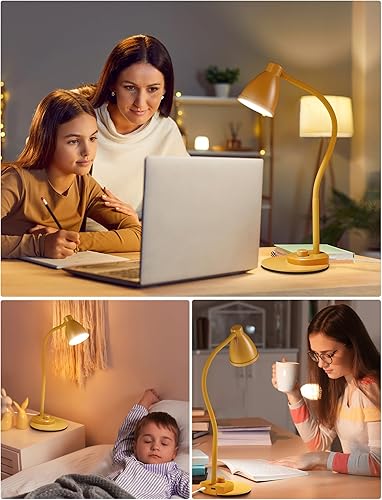 Miniatura 7 de BOHON Lámpara de escritorio LED con puerto de carga USB, 3 modos de color totalmente regulable, lámpara de tareas de atenuación automática, luz de
