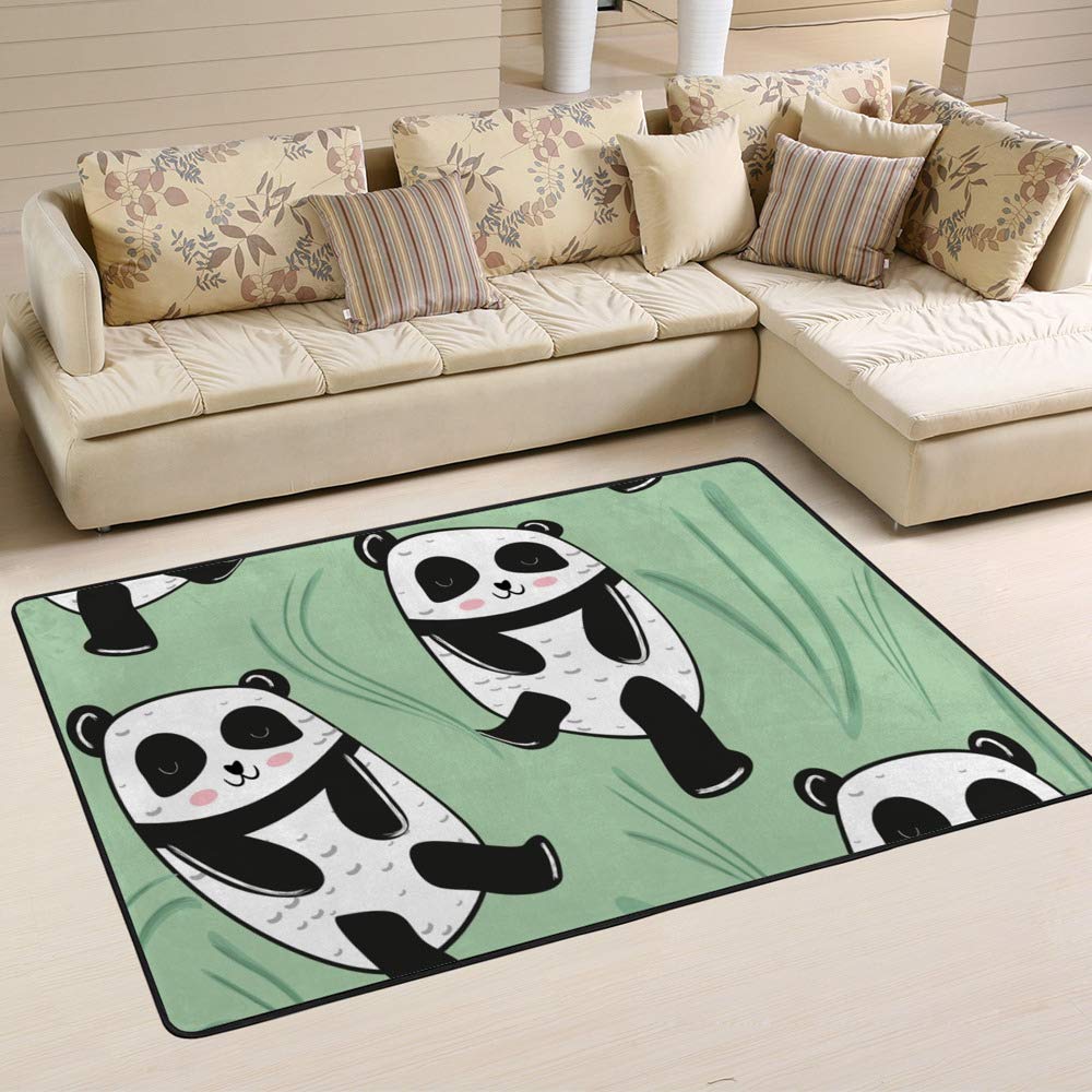Tapis de sol mignon panda géant lavable et ultra doux pour séjour
