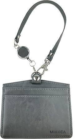Amazon Co Jp Mikkea カードケース パスケース 伸縮リール付き Idカードホルダー 横型 メンズ レディース 合皮 名札入れ 社員証 通勤カード Icカード収納 おしゃれ 人気 ギフト包装 全6色 ダークグレー ファッション