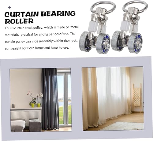 Miniatura 9 de Rodillos flexibles para cortinas, 5 unidades, poleas silenciosas, con ganchos deslizadores de acero para cortinas, ducha, decoración del hogar