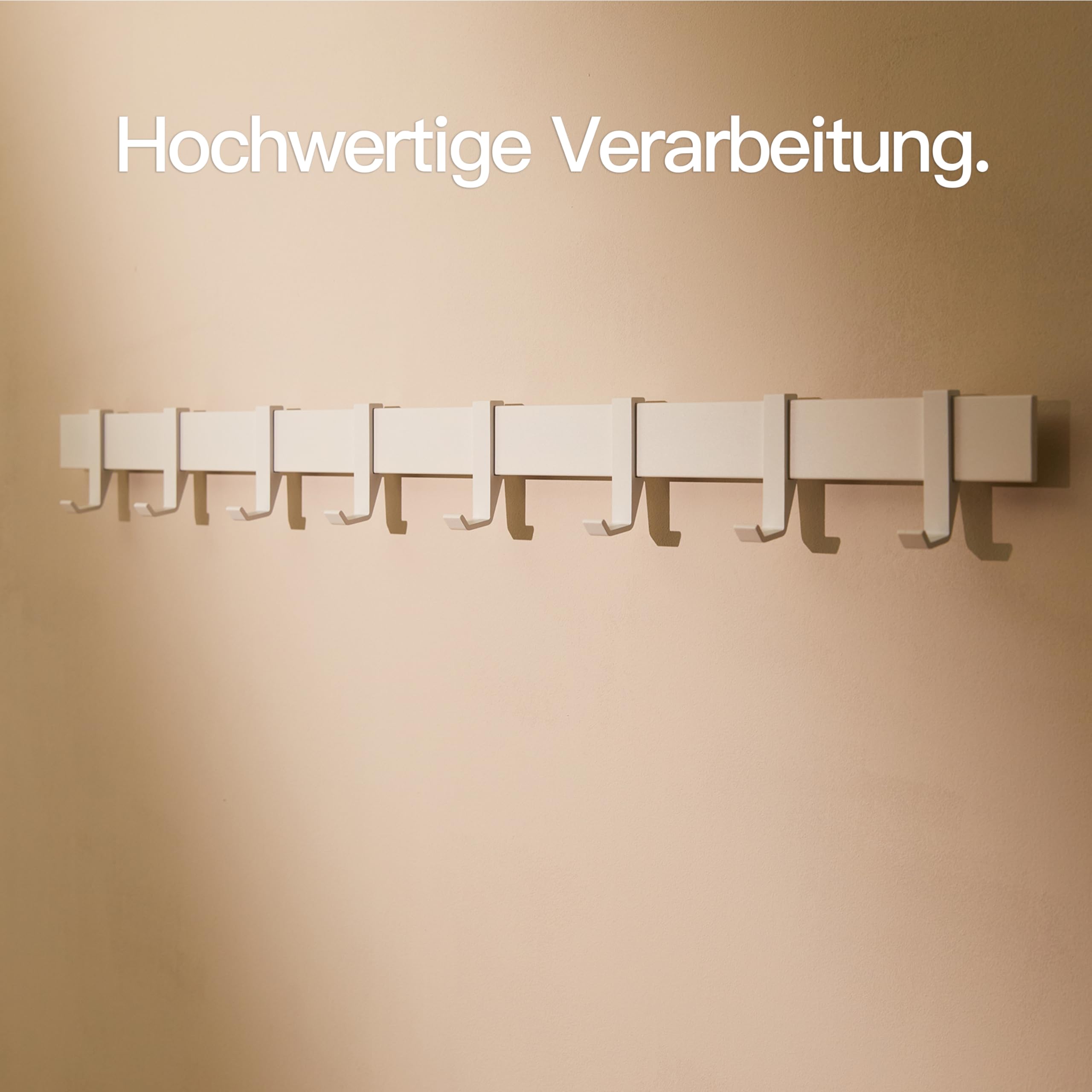 Porte-Manteau Mural Hamburg Design - Crochets Mobiles Métal Noir 58cm - Moderne Et Fonctionnel