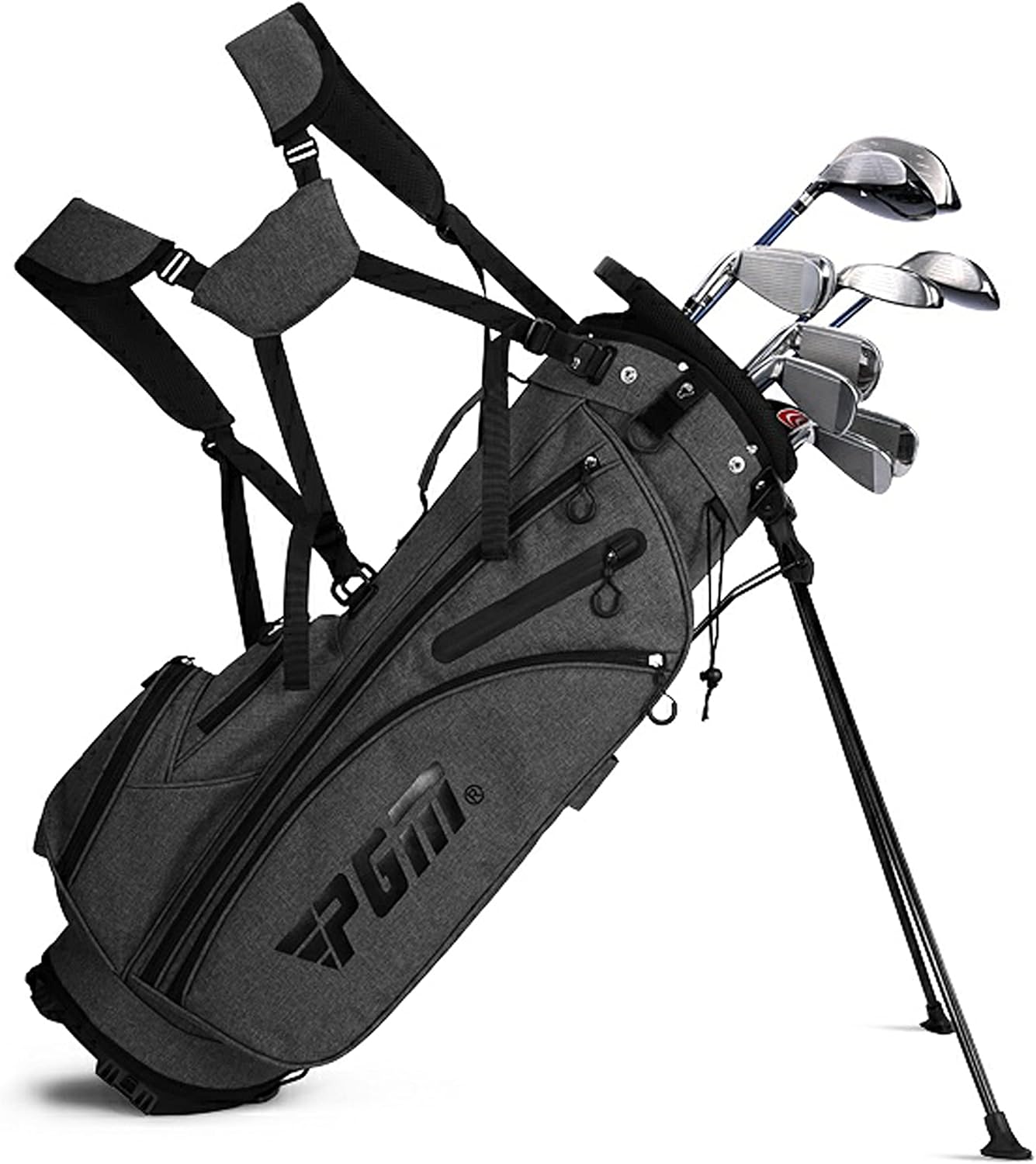 PGM Men’s Complete Golf Club Set – Titanium Driver, Draw-Biased Hybrid, High-Strength Irons, Forgiving Putter, Stand Bag with 5 Headcovers - Image 2