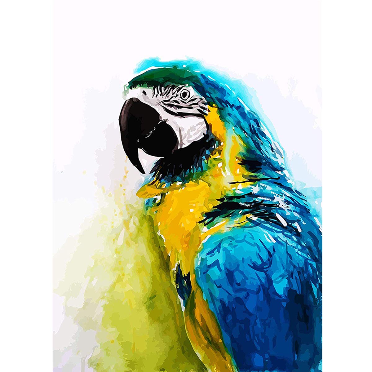 DIY Full Drill Square 5D Diamond Painting by Number Kit, Cute Parrot Rhinestone Embroidery Cross Stitch Pictures Arts Craft for Home Wall Decor