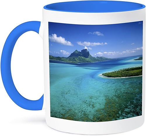 3dRose Bora Douglas Peebles - Taza de dos tonos, 11 onzas, color azul y blanco