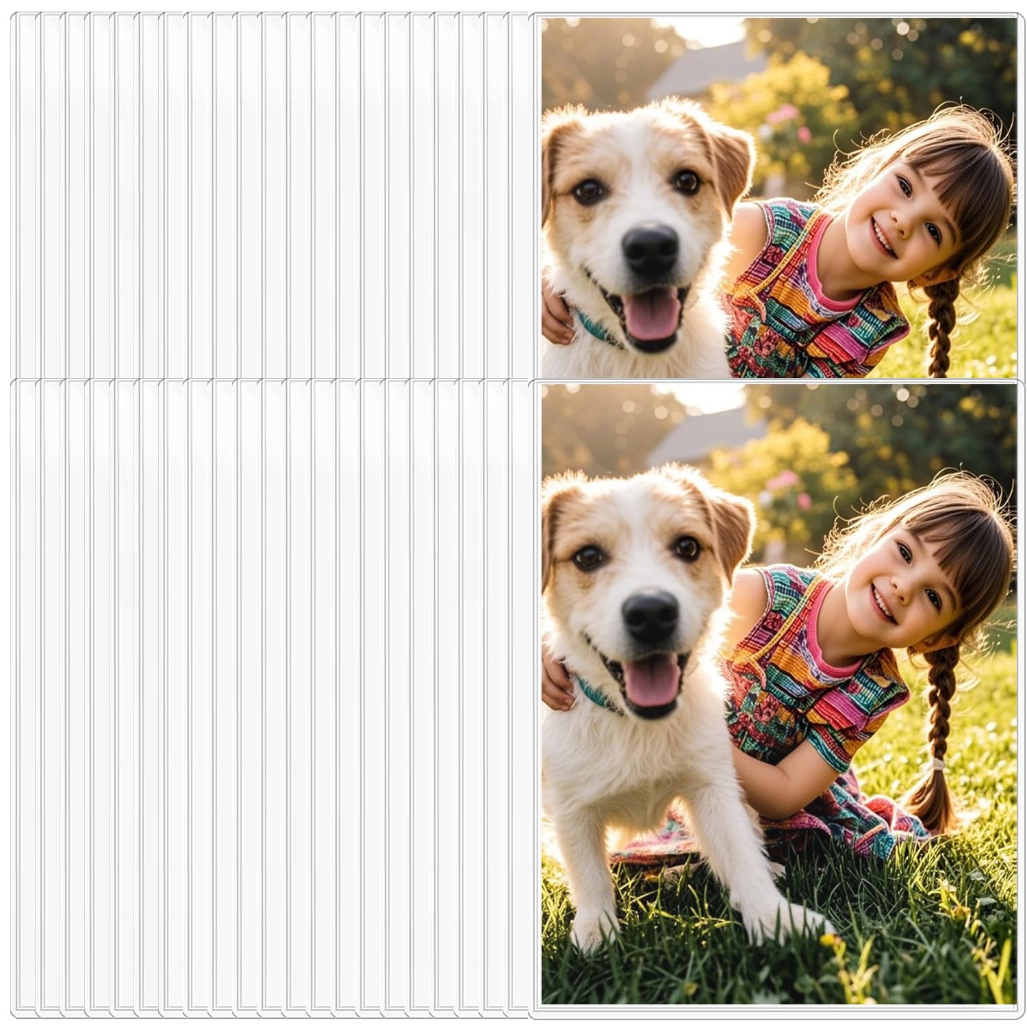 50PCS 5" x 7" Clear Rigid Card Sleeves – Waterproof Hard Plastic Protectors for Postcards, Prints, Photos, Trading & Sports Cards – Top Load Jumbo Sheet Holders