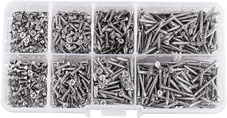 800pcs Wood Screw with Box, M2 Cross Drive Flat Head Self‑Tapping Screws Woodworking Accessory Woodworking Fastener