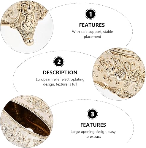 Miniatura 8 de Cabilock Decoración de baño, caja de pañuelos europea en relieve, soporte para pañuelos acrílicos, organizador de servilletas, cubierta de caja de