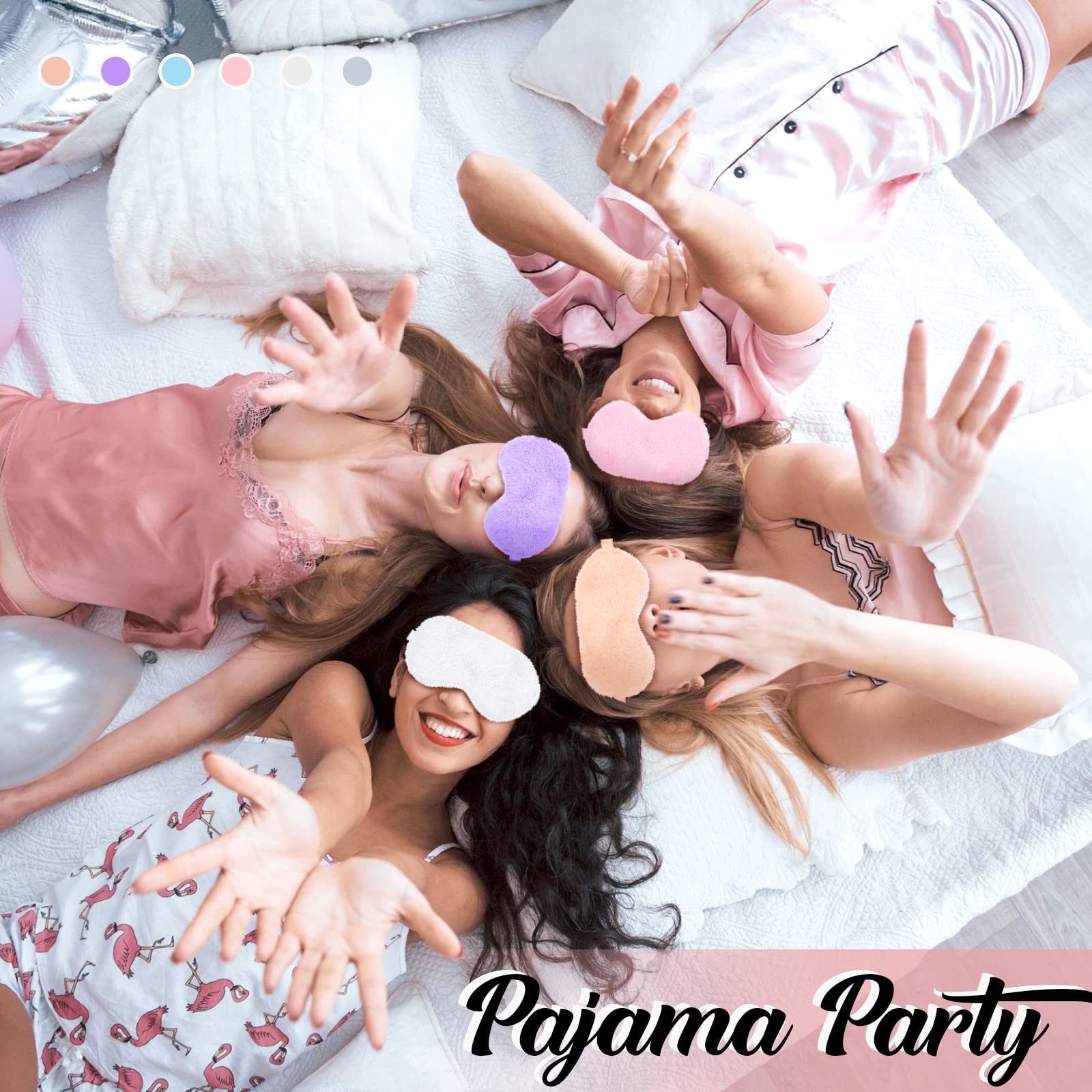 Hercicy 30 Stück Plüsch-Schlafmaske, weiche Augenbinde, bequem, flauschig, Augenabdeckung für Frauen, Schutz, Reisen, Nickerchen, Geschenk, Geburtstag, Schlafen, Partygeschenk