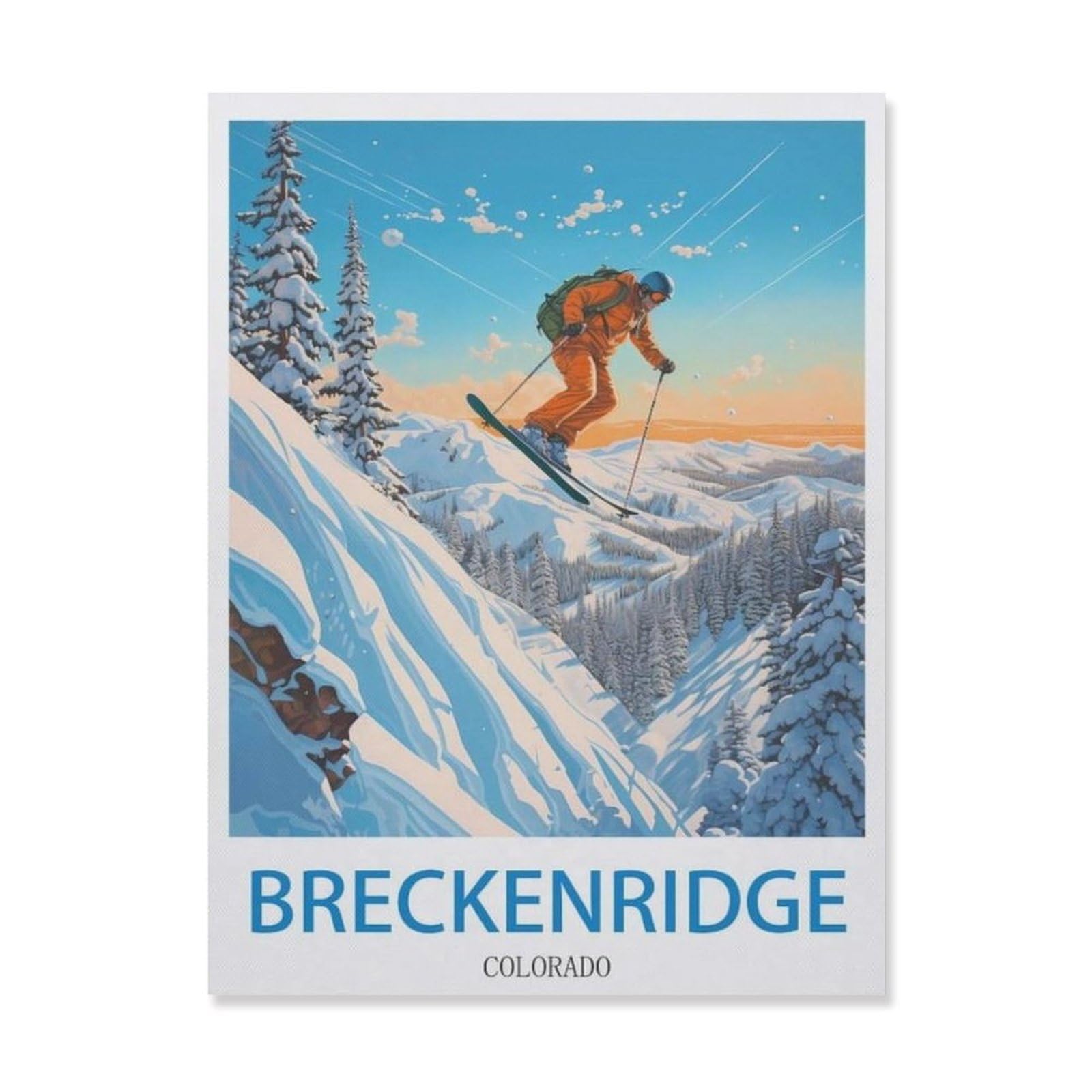 Breckenridge Colorado，Tin Sign Vintage Retro Metal Wall Decor Decoration Art for Home Garden Kitchen Bar Pub Living Room Office Garage Poster Plaque(15x30cm）6x12 inch-EH36