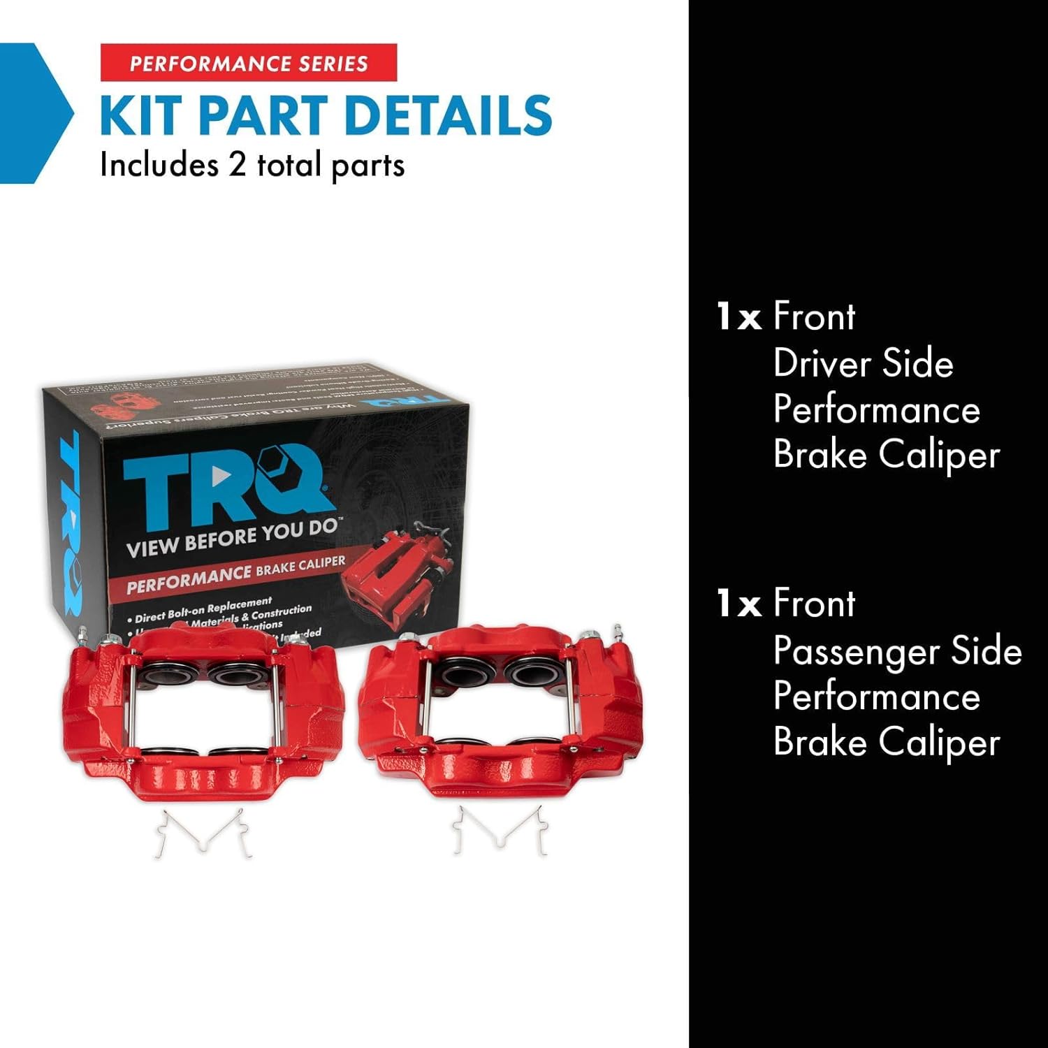 TRQ Performance Front Left and Right Brake Caliper Set Compatible with 00-06 Toyota Tundra with Caliper Casting #13WL 03-05 4Runner with Caliper Casting #13WL 03-07 Sequoia with Caliper Casting #13WL