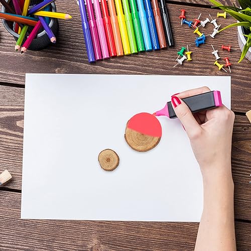 Miniatura 6 de IMIKEYA 100 discos de madera de 0.6-1.2 in, rebanadas de madera sin terminar, para manualidades, rebanadas de madera en blanco para Navidad, boda,