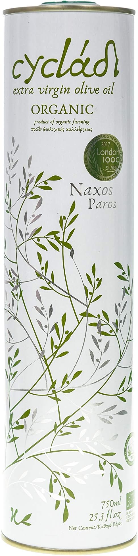 Organic Cycladi Premium Cold Pressed Pure Extra Virgin Olive Oil from Greece, for Salads, Vegetables, Cheese and All Sorts of Foods Exceptional Taste and Aroma (BIO Cold extracted - Greek) 750ml…