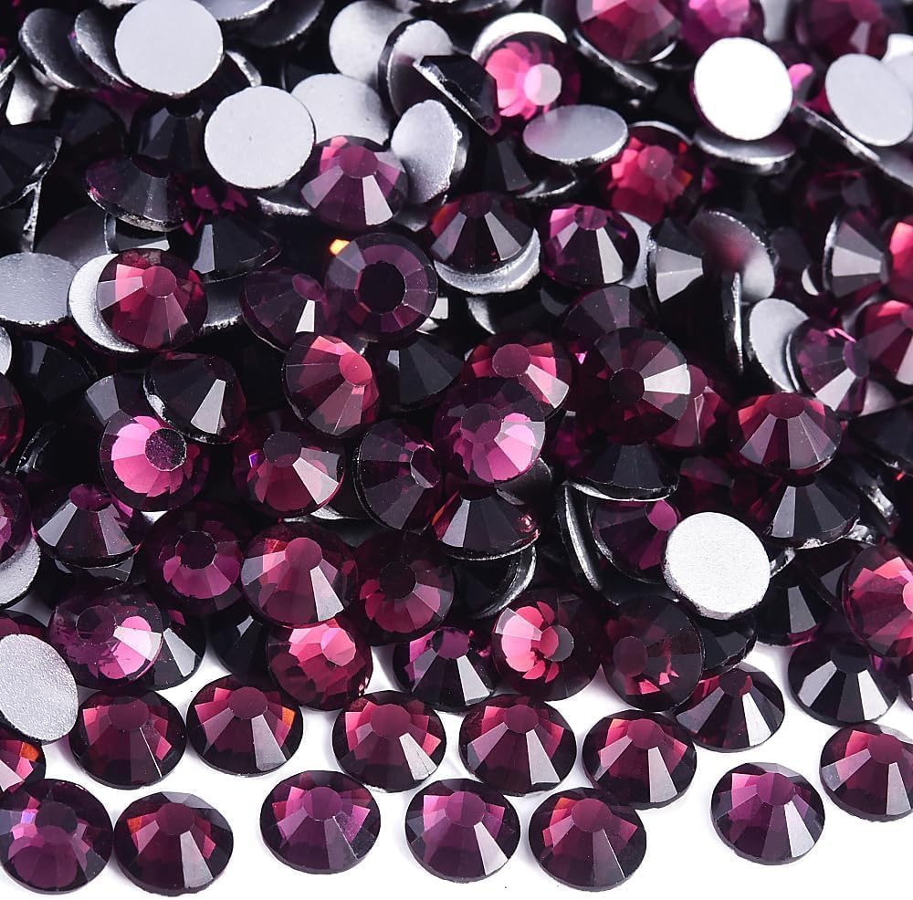 Glass Rhinestones Flatback for Phone Case Dk. Amethyst SS50 144pcs