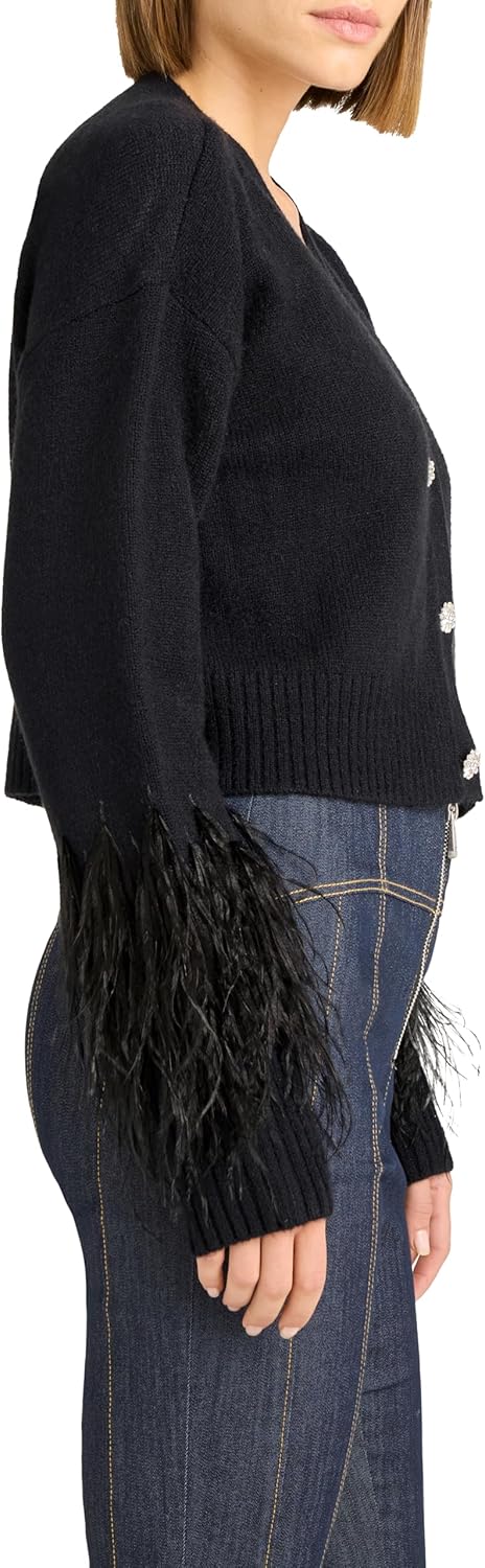 Cinq à Sept Womens Bria Feather Cardigan - Image 5