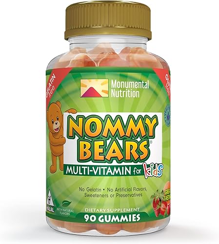 Gomitas multivitaminas sin gelatina: para niños, niños, adolescentes, Nom Nom Yummy, 3 deliciosos sabores, 11 esenciales, sin gluten, certificado