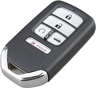 Remote Smart Key Fob Shell Case Fit for 2016 2017 2018 Honda Civic CR-V Pilot Keyless Entry Replacement Car Key Cover (Silver, 5 Buttons)