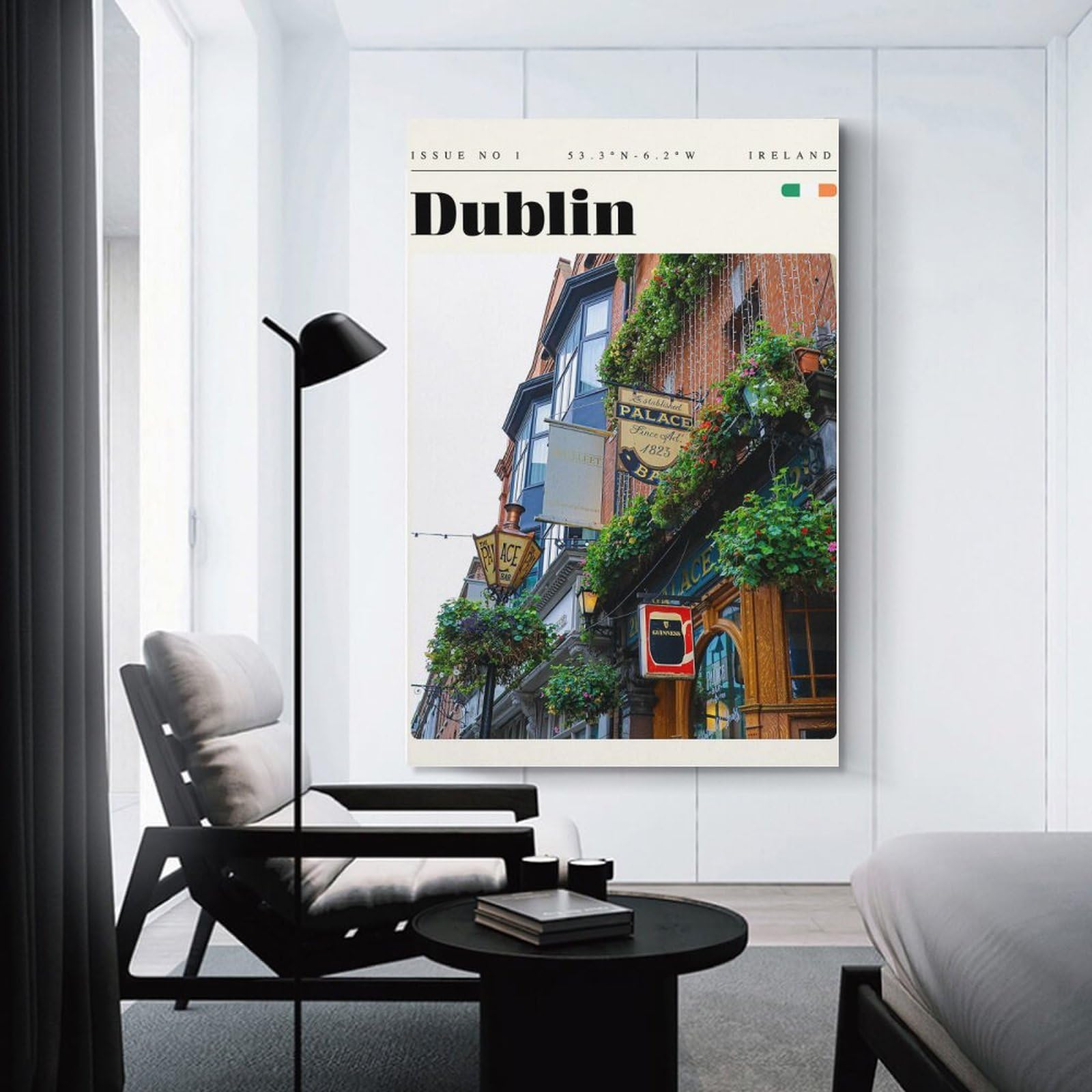 Junmoney Dublin Ireland Travel Art Home Decor Wall Art 24x36inch(60x90cm), for Restful Interiors, Bedrooms Or Small Rooms, A Warm Accent for Relaxed Interiors
