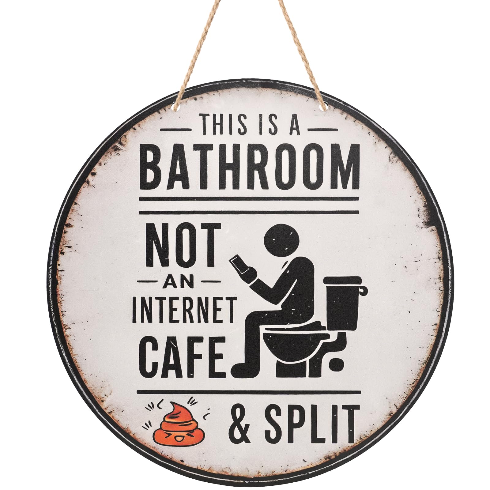 Funny Bathroom Signs, Wooden Bathroom Wall Art Decor, Vintage Farmhouse Restroom Wall Pictures For Home
