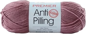 Premier Yarns Anti-Pilling Everyday DK Yarn, Made of Anti-Pilling Acrylic, Ideal Yarn for Crocheting and Knitting, Machine Washable, Lightweight Yarn, Rose, 3.5 oz, 273 Yards