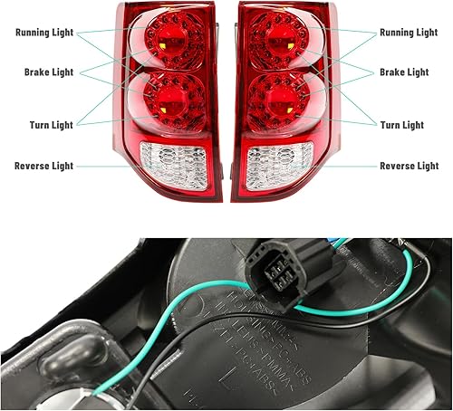 Miniatura 2 de HECASA Par de luces traseras LED compatibles con Dodge Grand Caravan 2011-2020 reemplazo de lámpara trasera LED para 05182535AF 05182534AF 5182534AE