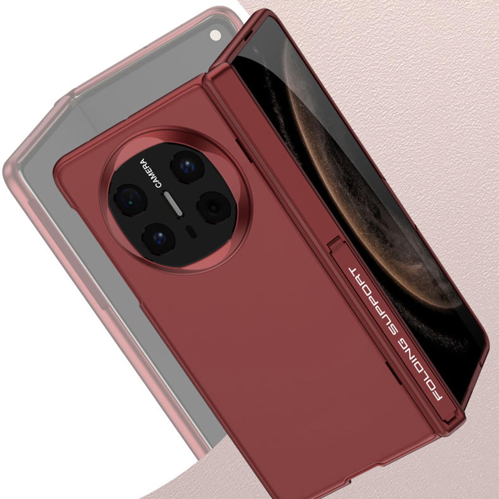 Etui do Huawei Mate X6, ultracienka podpórka z zawiasami magnetycznymi, odporna na wstrząsy, osłona ekranu aparatu, luksusowe platerowanie, kompleksowe etui, szare, Mate X6