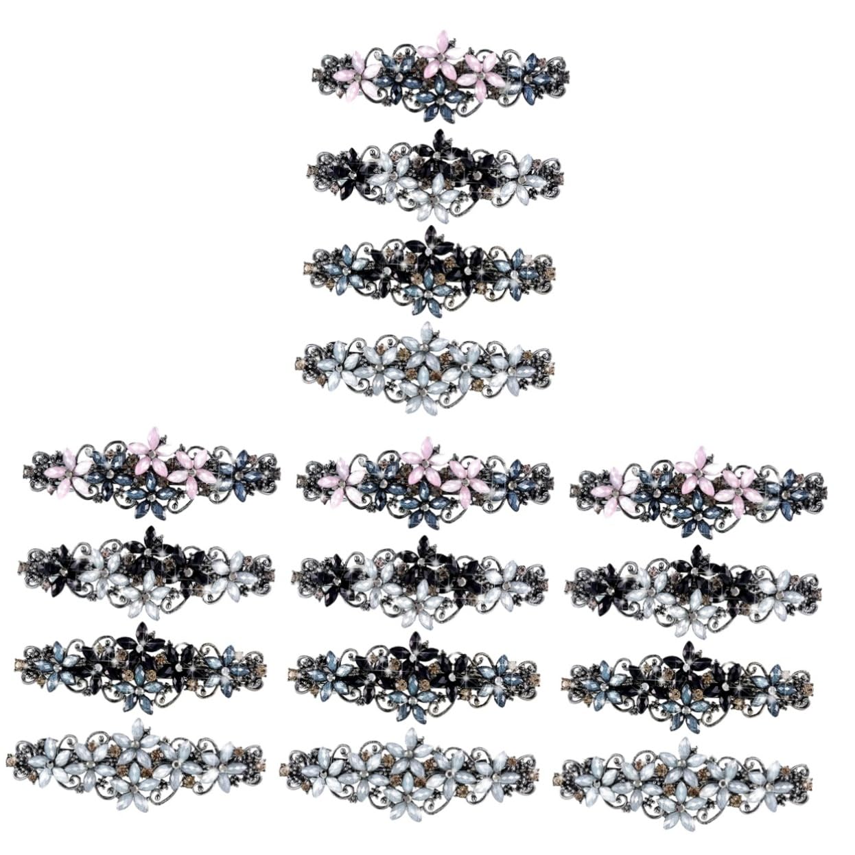 FRCOLOR Set di 16 fermagli per capelli floreali, fermagli per capelli da donna, per capelli, per matrimonio, fermagli per capelli da donna