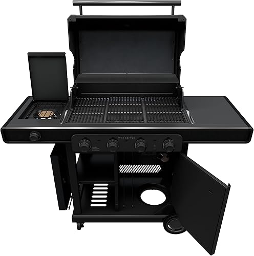 Miniatura 4 de Char-Broil Serie Pro con Tecnología de Infrarrojos Amplifire - Parrilla de Gas Propano de 4 Quemadores con Gabinete y Quemador Lateral, Negro -