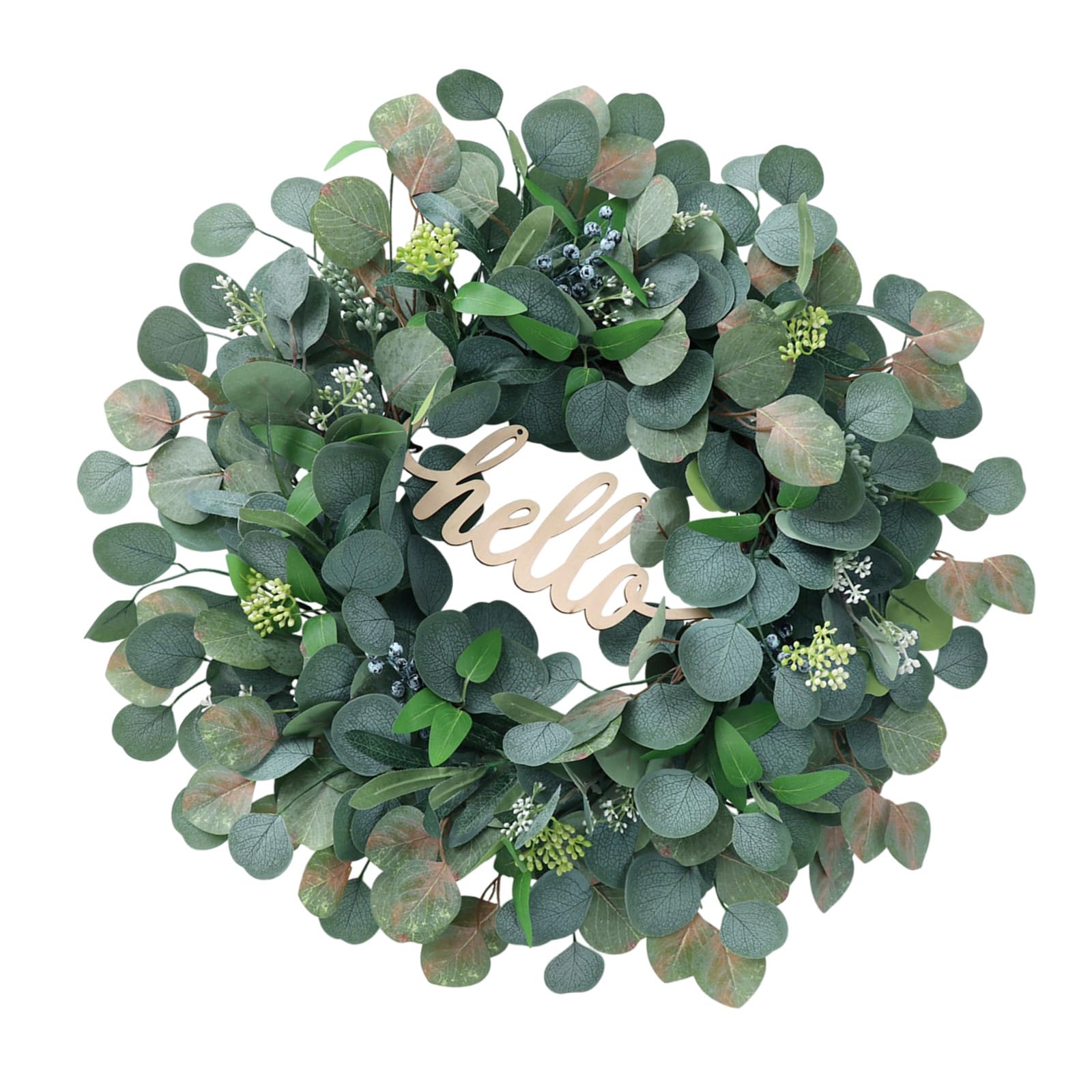 Couronne de feuilles et baies de décoration murale pour maison et mariage
