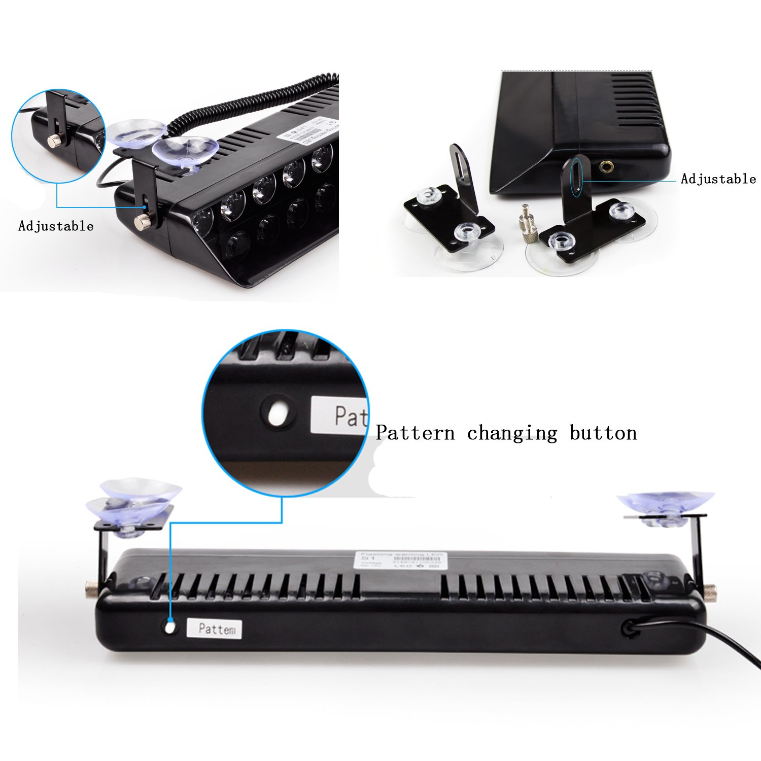 Amazon | Ranzek 9 LED フロントライト 警告灯 9W 12V ダッシュボード