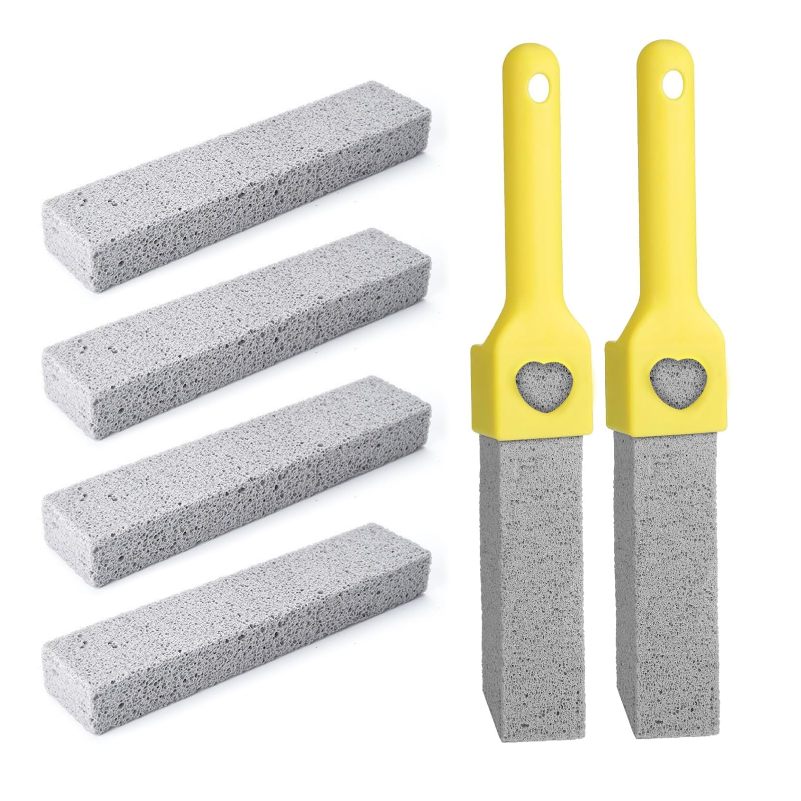 Eteamcan Grey Pumice Stone For Toilet Cleaning, 6 Pcs Toilet Pumice Cleaning Stone Cleaner Sticks With Handle For Toilets Bowl Stains Bathroom