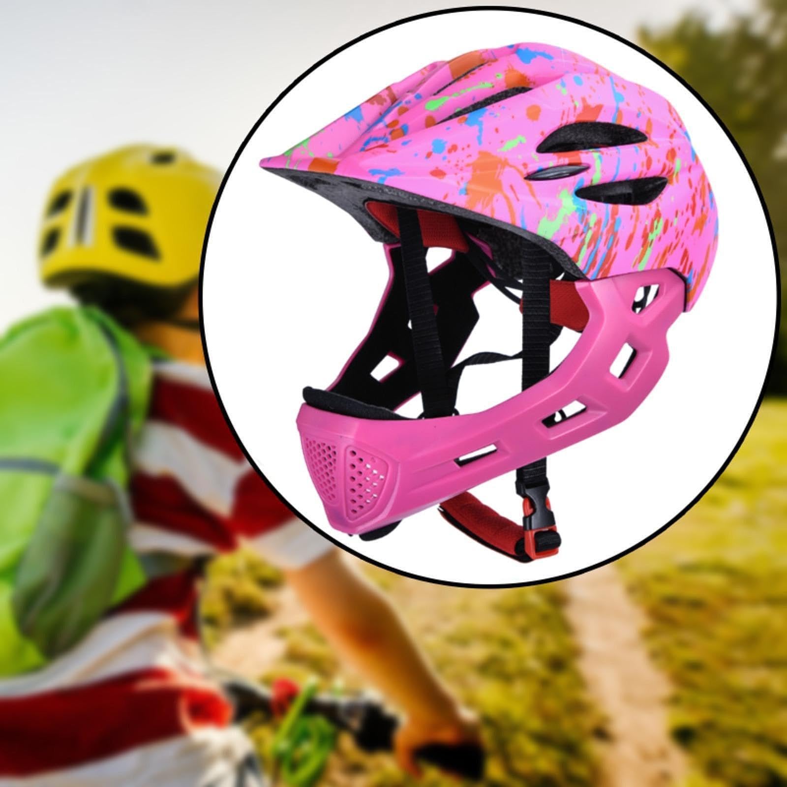 Casque de vélo, Casque Intégral Multi-Sports pour Enfant, avec Éclairage LED, pour Vélo, Trottinette, Skate et Roller, Taille Réglable 46-53 cm, Design Graffiti et Confort Respirant