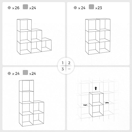Miniatura 7 de SONGMICS Paquete organizador de almacenamiento de cubos con zapatero, armario de plástico personalizable, unidad de almacenamiento modular para