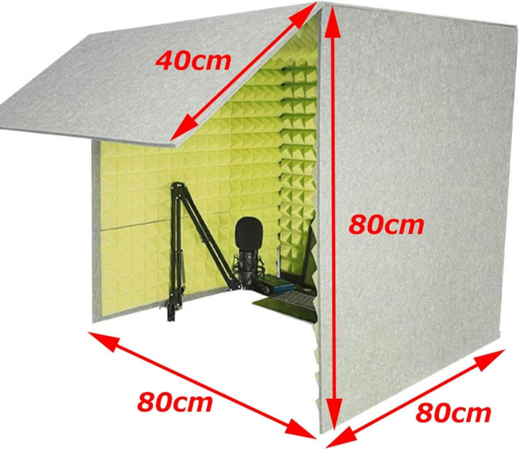 kabina wokalna, Kabina izolacyjna mikrofonu Sound Proof Box Cube, do domowego studia, nagrywania muzyki