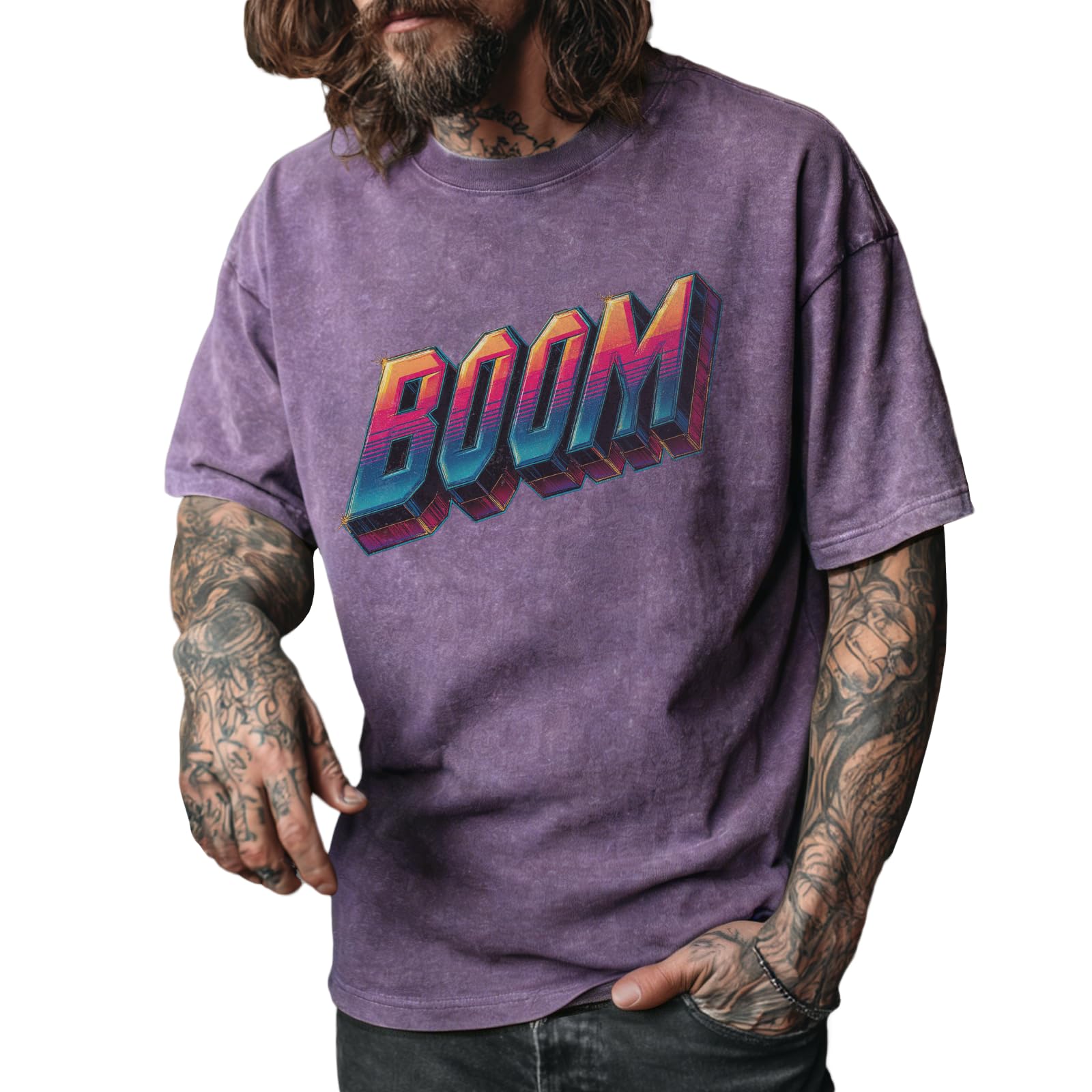 Street Graphic Shirts for Men Solid 100 Cotton Acid Washed Mens Oversized Summer Gym Apparel