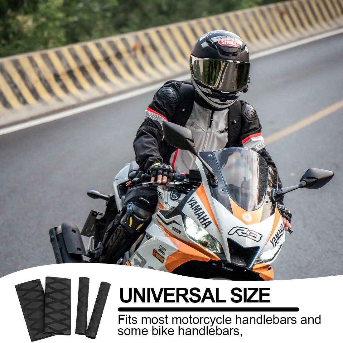 4 Pezzi Copri Manopole Moto, Coprimanopole Moto R1200GS R1250GS F850GS F800GS Copertura Universale Termorestringente per manopole originali e comandi riscaldati(nero)