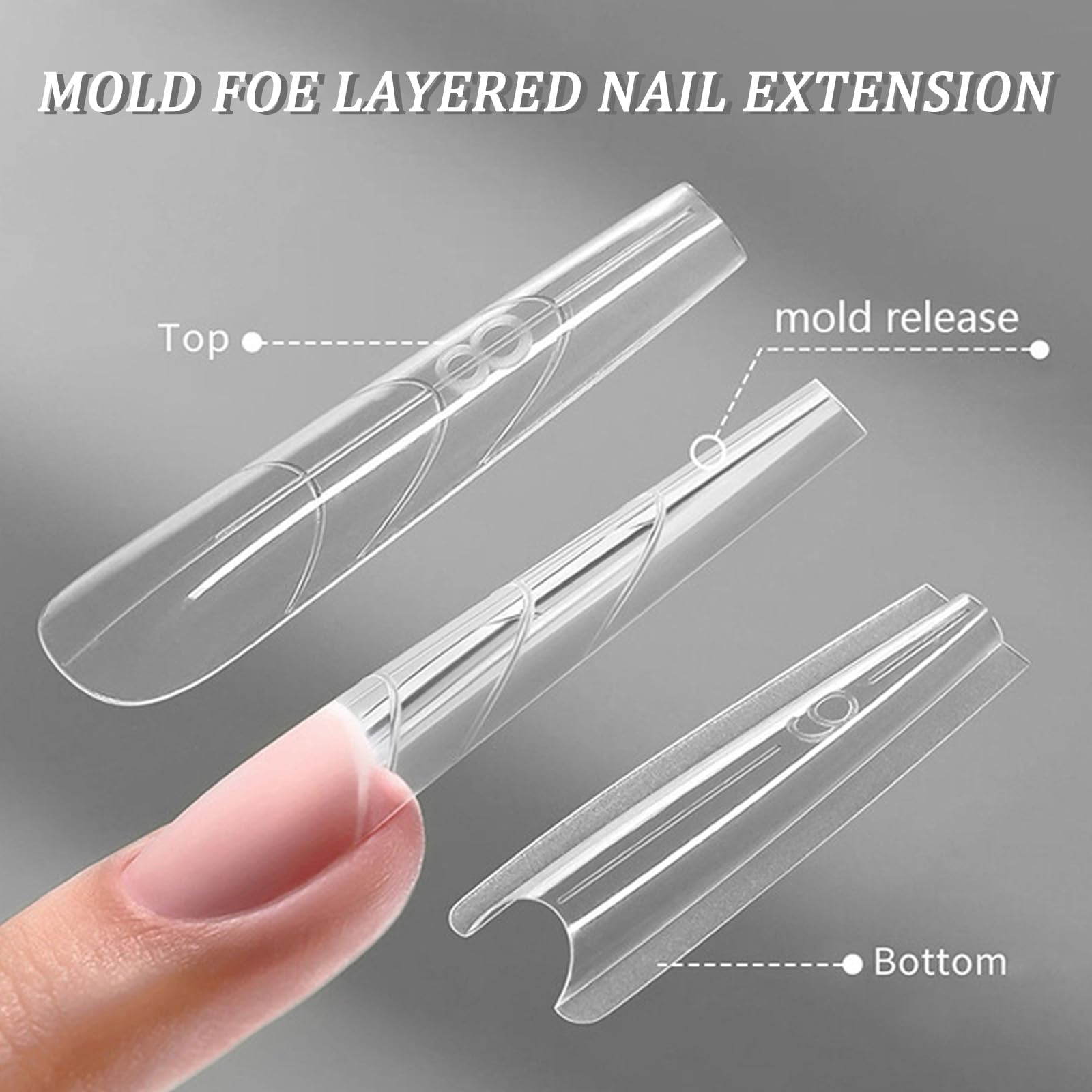 Juego de 240 uñas de doble punta, formas de sándwich para uñas postizas, juego de extensiones de uñas de gel para extensiones de uñas francesas, arte de uñas DIY (forma trapezoidal disponible)