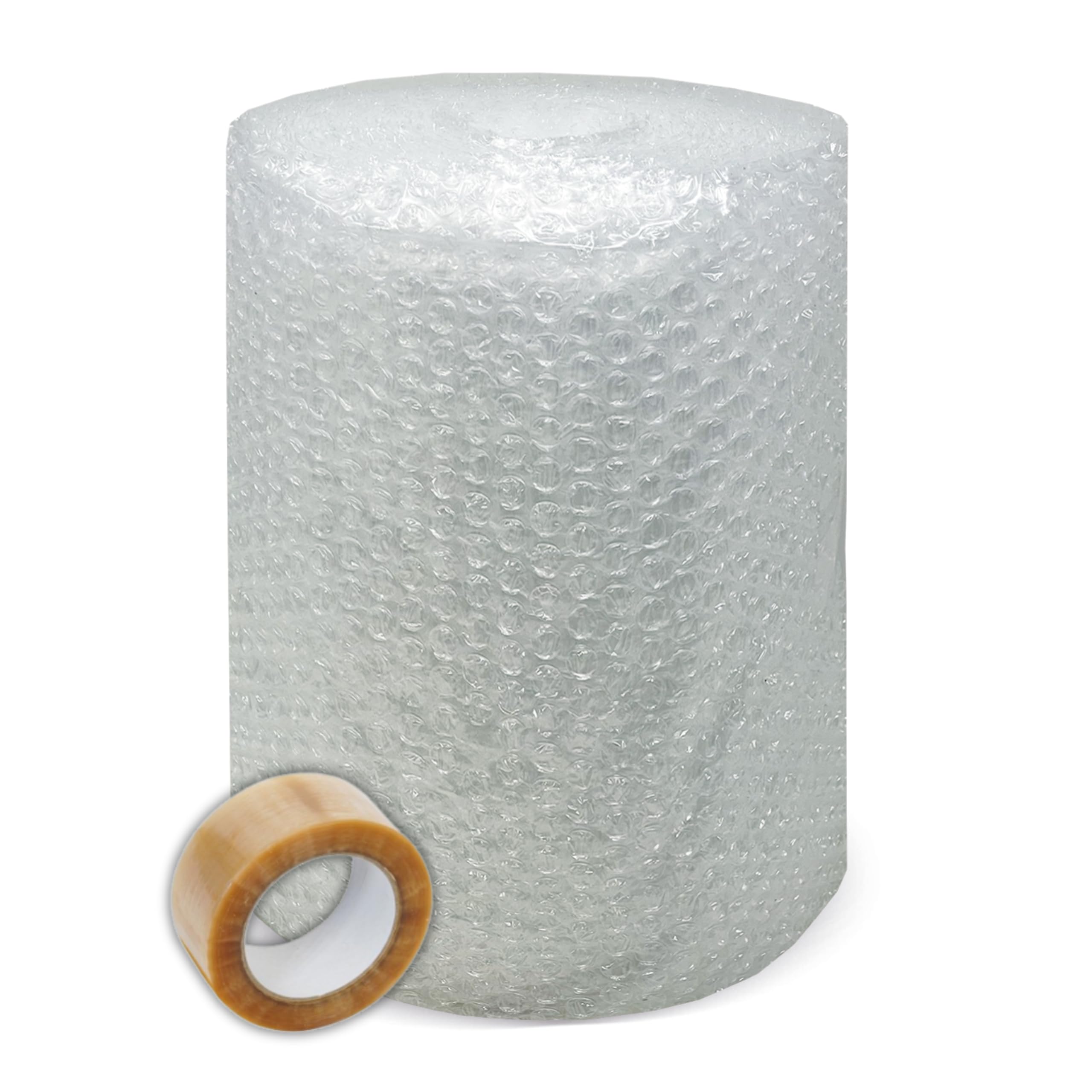 Rollo de plástico de burbujas 50 cm x 50 m + precinto 48 mm x 66 m | Varias medidas | Ideal para embalaje, mudanzas, protección