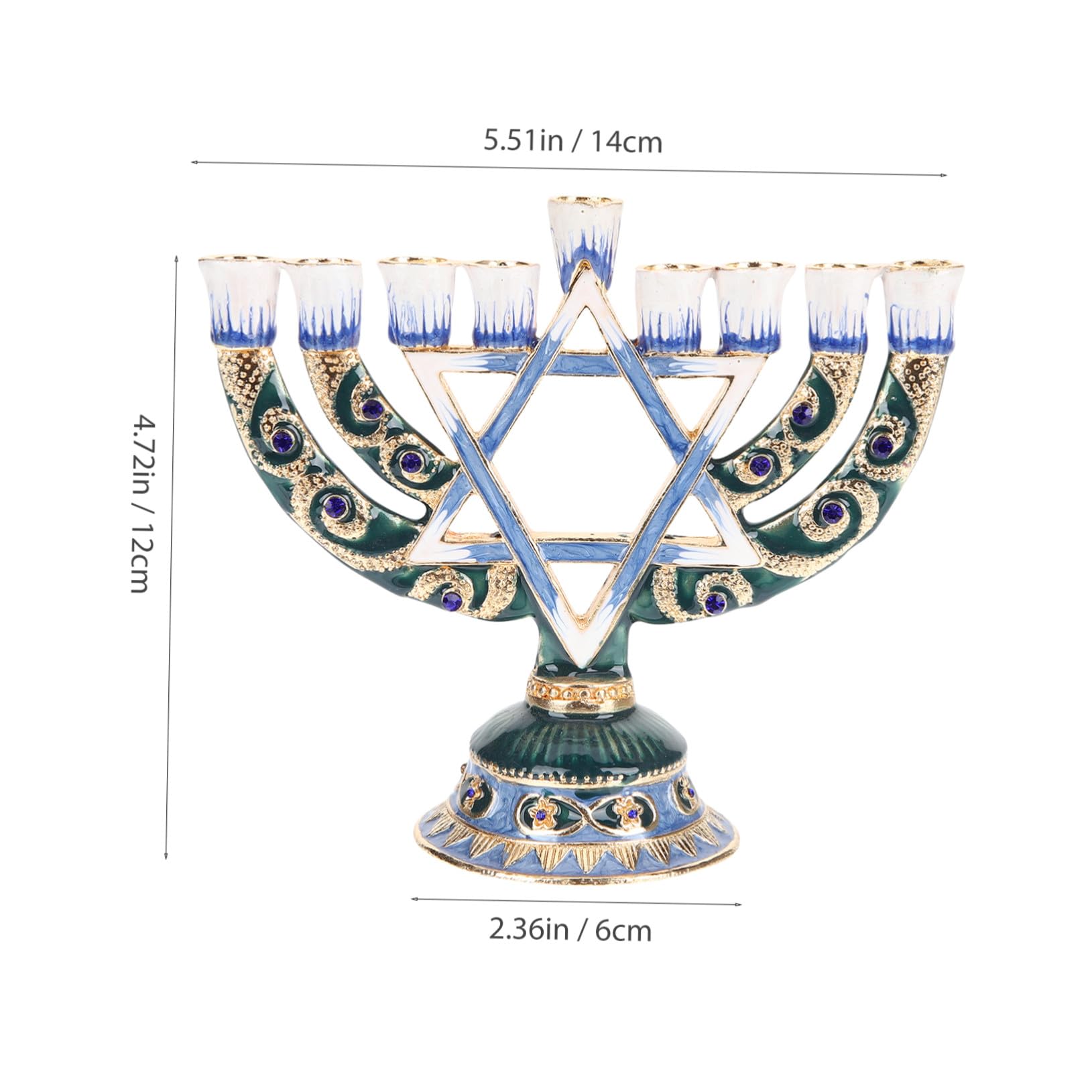 NOLITOY Candelabro de Mesa de 9 Brazos en Aleación Retro para Decoración Delicada y Celebración de Hanukkah en Cenas Familiares
