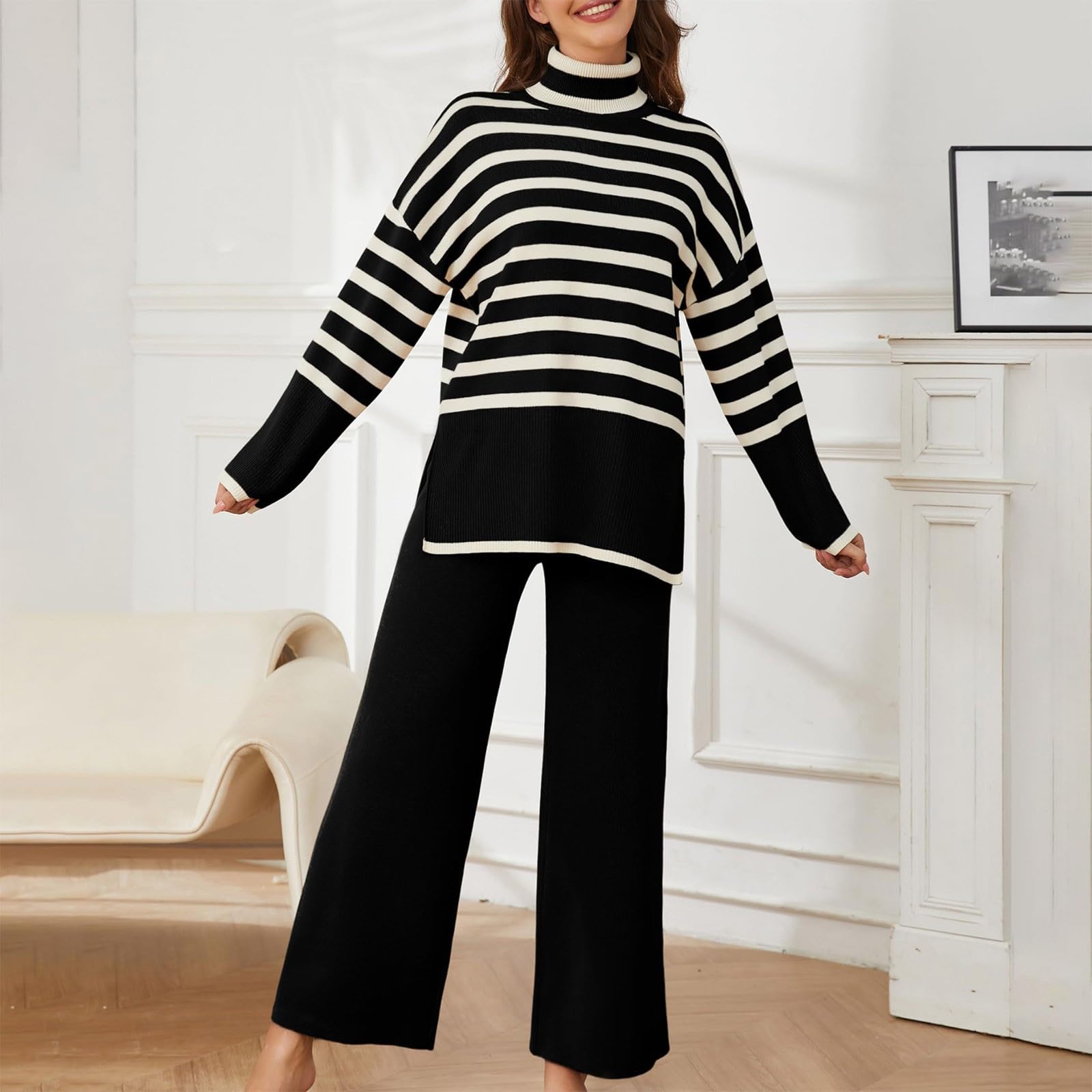 Tuta Maglia Donna Completa Invernale Set In Maglia Sportiva