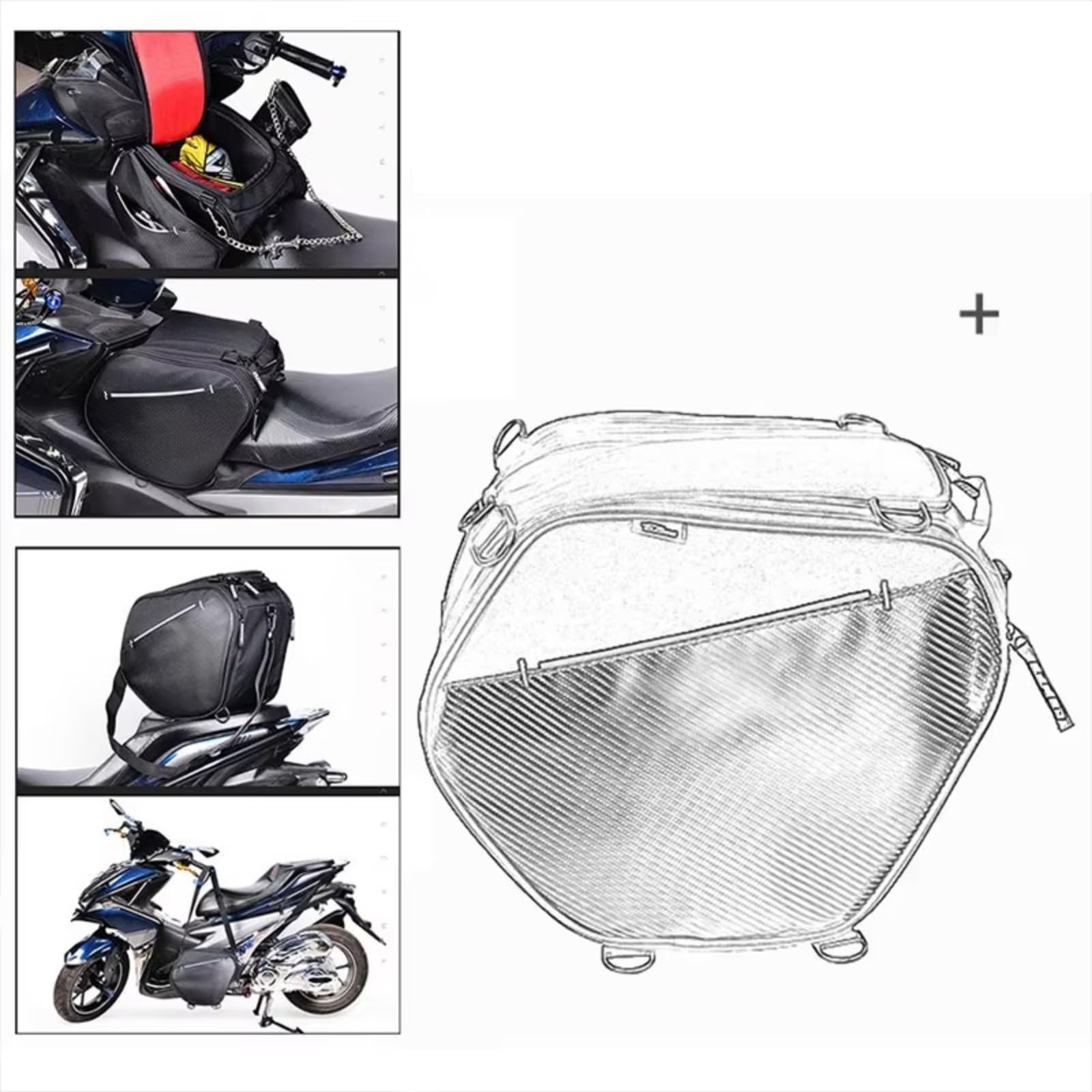 Motorradgepäck Pannier Kompatibel Mit ADV150 Für Forza350 Für Forza300 Für NSS350 Für Xadv750 Motorradtasche Dirtbike-Ausrüstungsaufbewahrung Motorradtasche Teile Wasserdicht