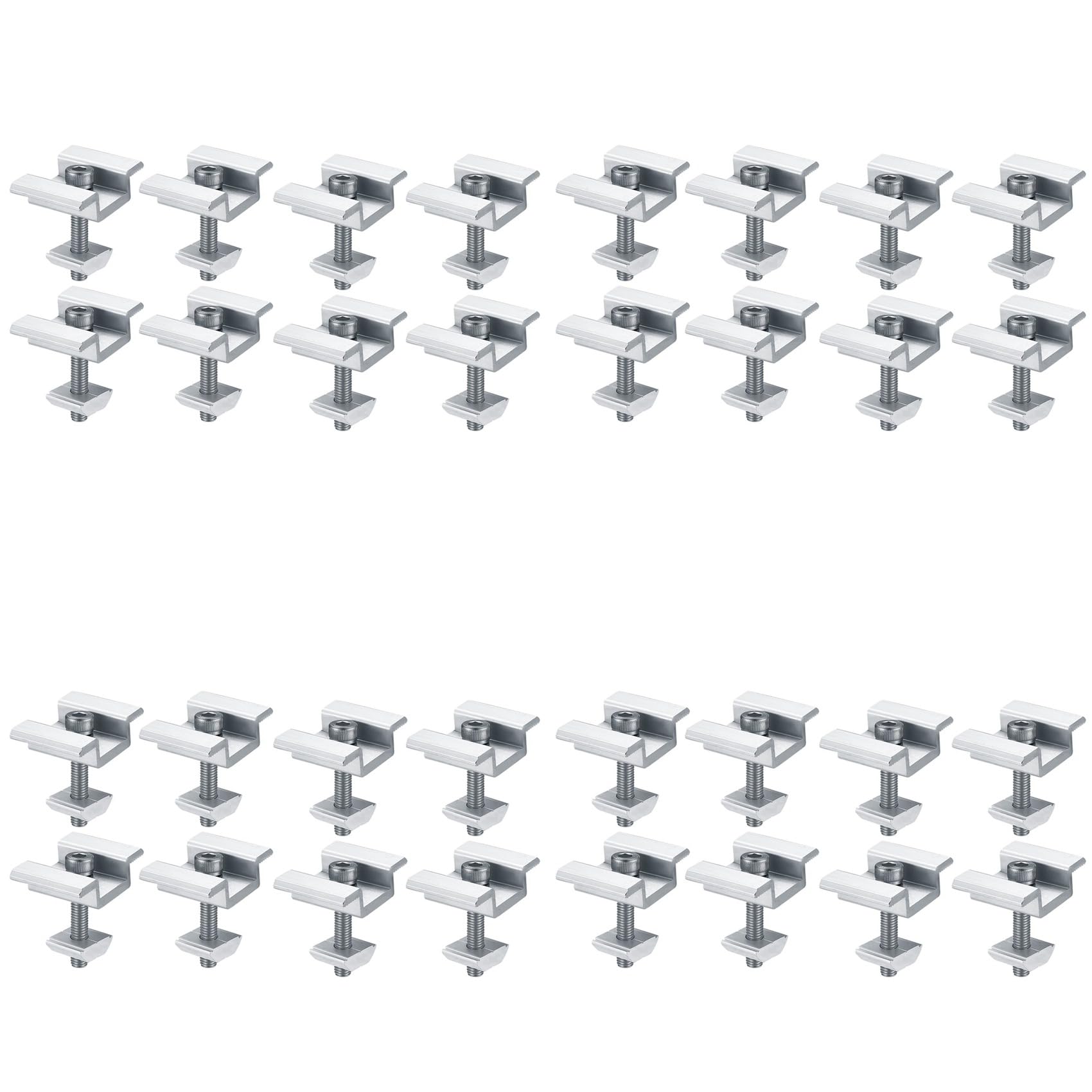 32Pack Solar Panel Mounting Brackets, Solar Panel End Clamps, Centre Clamps, for PV Solar Panel Solar Module 35mm