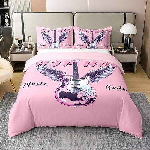 Miniatura 12 de Juego de ropa de cama de cinta musical retro, tamaño matrimonial, radios vintage, 100% algodón, funda de edredón de casete de audio de los años 80,