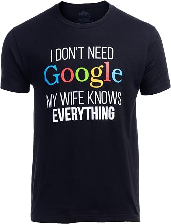 Ann Arbor T-shirt Co. My Wife Knows Everything! | Funny Husband Dad Groom Black, M: Buy Online at Best Price in UAE