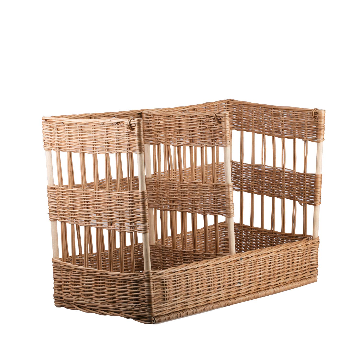 e-wicker24 Présentoir à pain debout,Corbeille baguette en osier, panier en osier rectangulaire (88x45 H14/60)